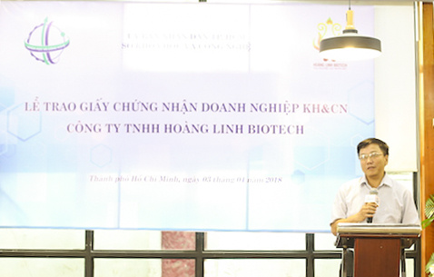 TPHCM: Cấp chứng nhận doanh nghiệp khoa học và công nghệ cho Công ty Hoàng Linh Biotech
